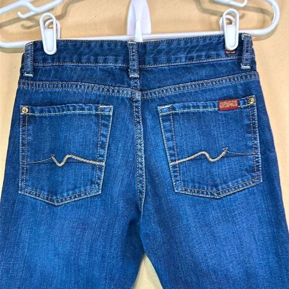7 For All Mankind Slimmy Straight Leg Jeans Blue Size 12 Preppy Streetwear